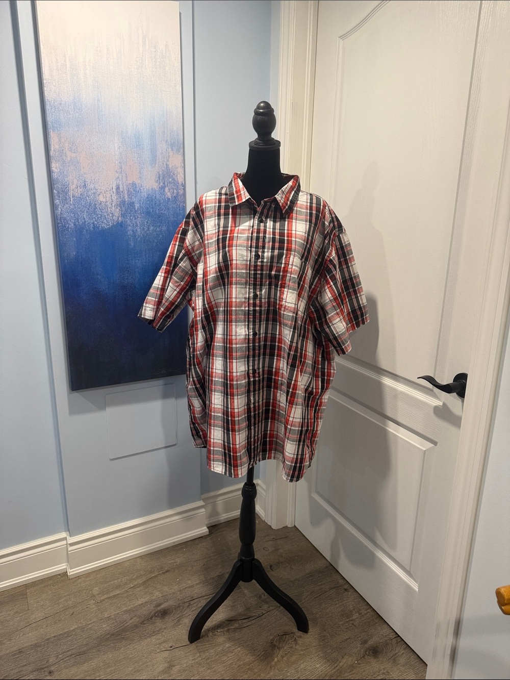 Buy 2 for 20$✌🏻 Men's Plaid Short-Sleeve Button-Down Shirt in Red, Black & White